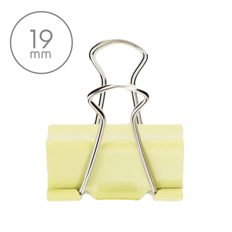 Klips biurowy 19mm żółty