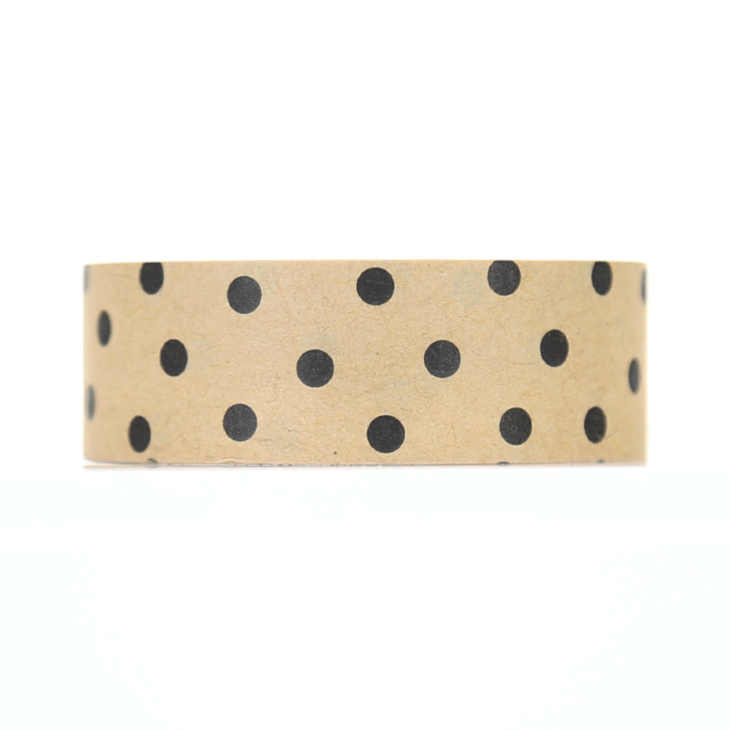 Taśma washi Kraft CZARNE KROPKI