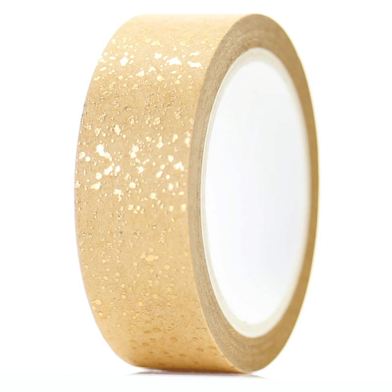 Taśma washi Kraft ZŁOTE NAKRAPIANE