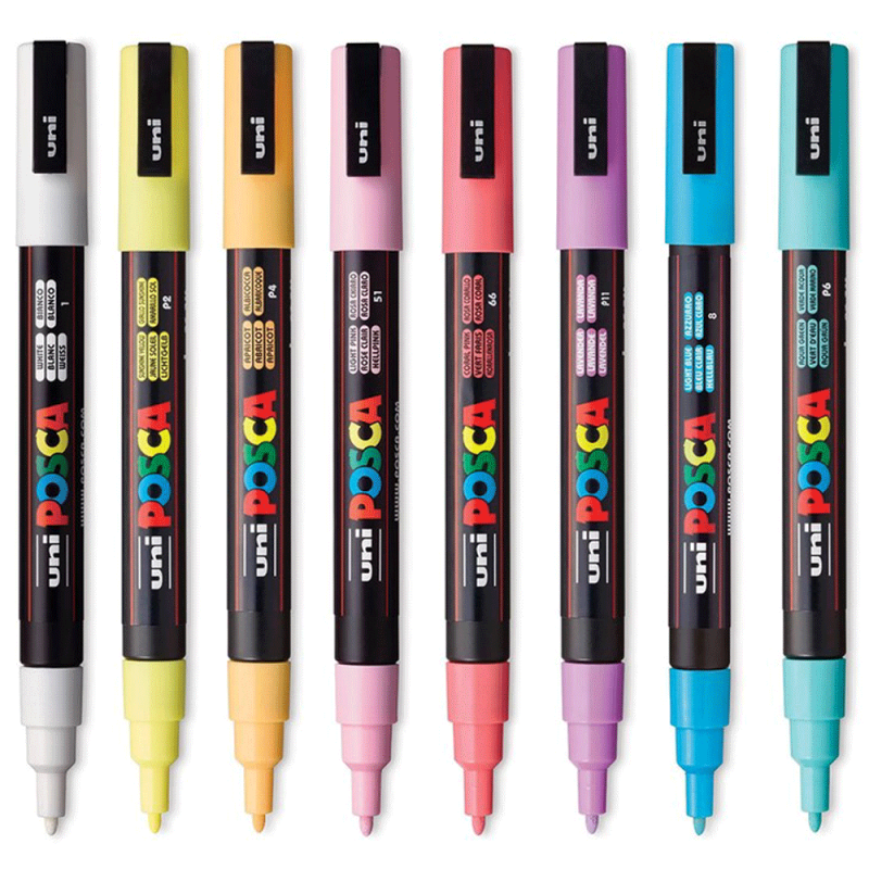 Markery POSCA PC-3M zestaw 8 szt. Soft Colors