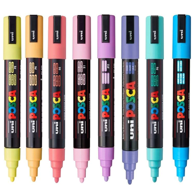 Pisaki POSCA PC-5M 8 szt Soft Colors