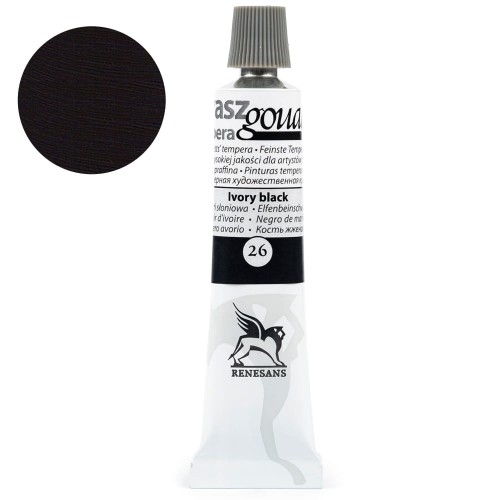 Farba Gouache Renesans 20 ml - 26 Czerń słoniowa