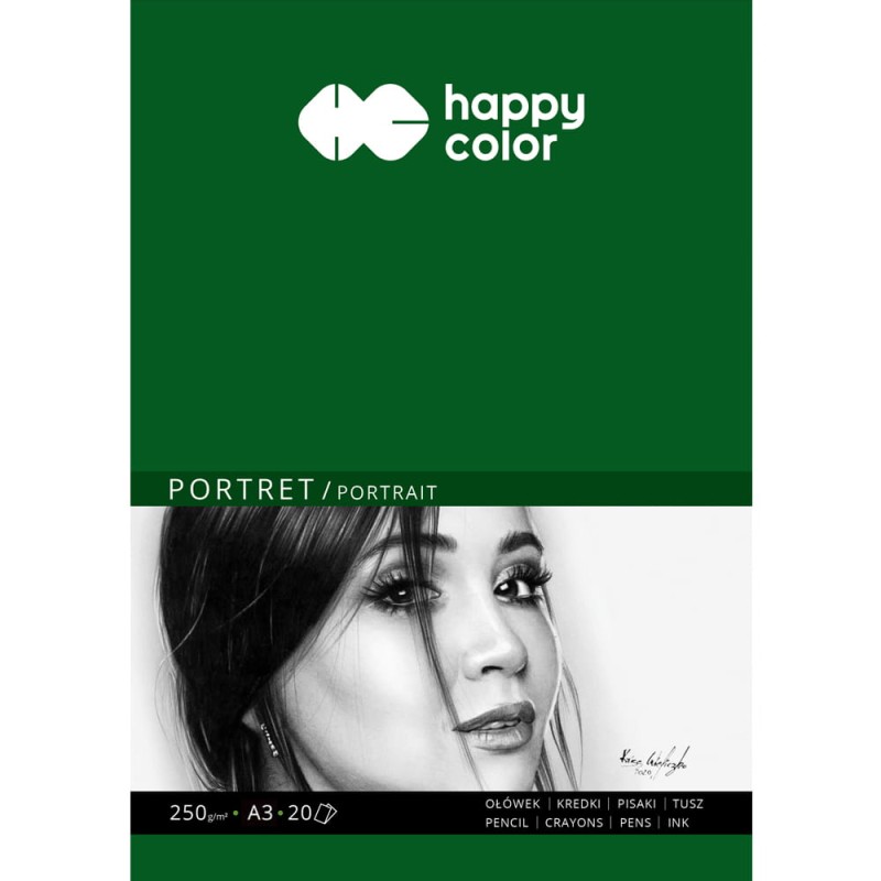 Blok do rysunku i szkicu Happy Color Portret - A3, 250 g, 20 ark.