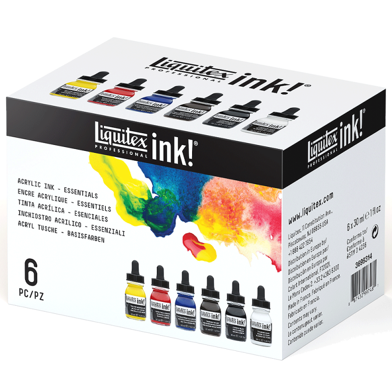Tusze akrylowe Liquitex Essentials 6x30ml