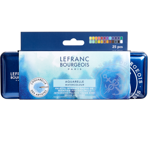 Zestaw farb akwarelowych Lefranc & Bourgeois 24 szt. + pędzel naturalny