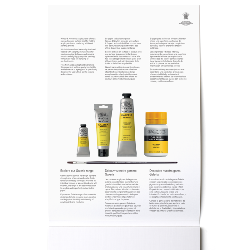 Blok do farb akrylowych Acrylic Winsor & Newton - 300 g, A4, 15 ark.04