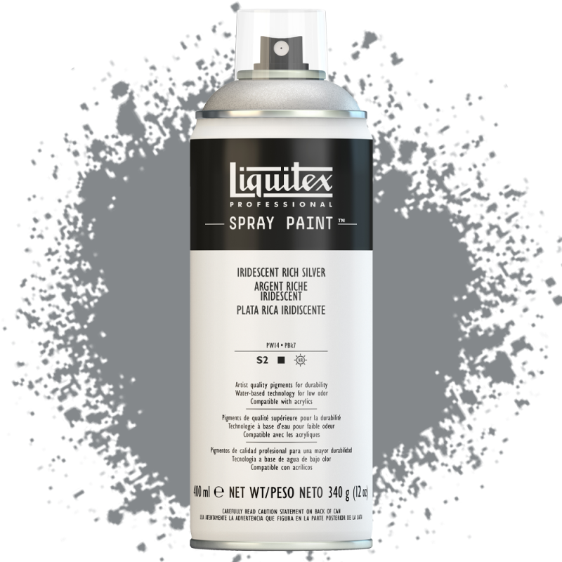 Farba akrylowa w sprayu Liquitex 400 ml 239 Iride rich silver