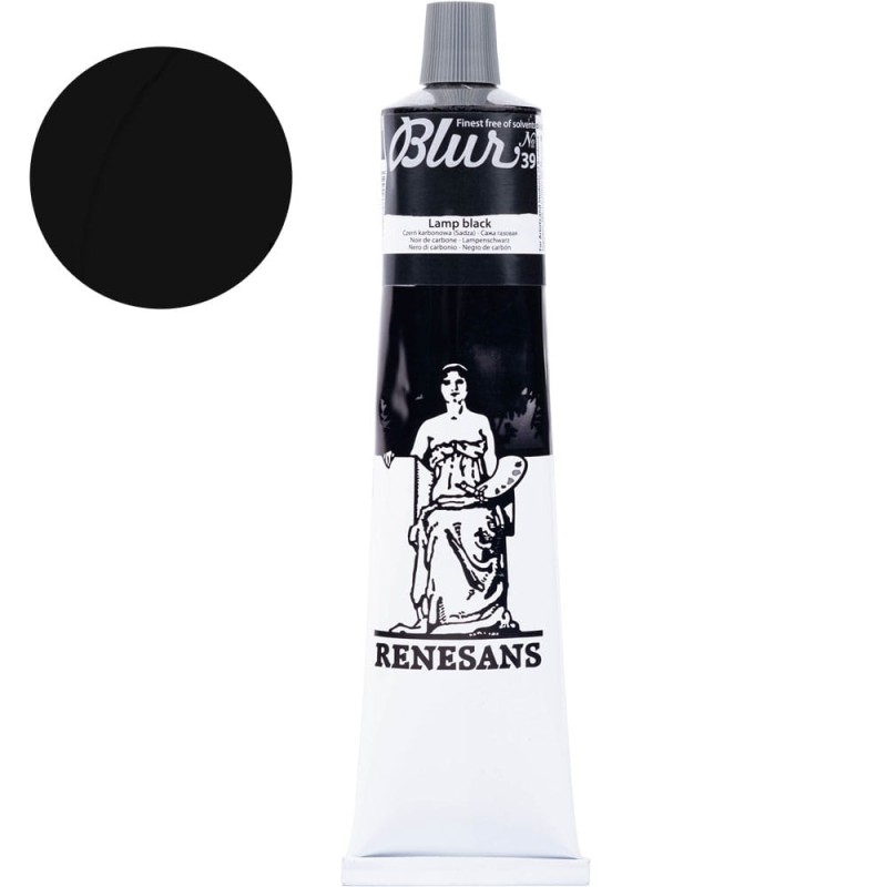 Farba olejna Renesans Blur 200 ml - 39 Czerń karbonowa (sadza)