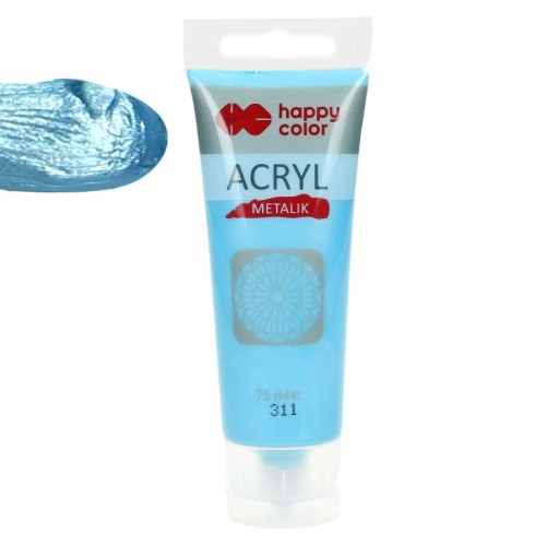 Farba akrylowa Happy Color 75 ml - 311 Niebieski Tiffany metalik 