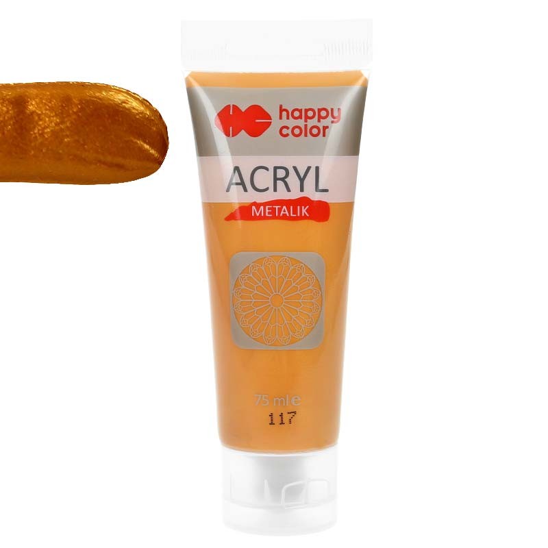Farba akrylowa Happy Color 75ml - 117 Florenckie złoto metalik