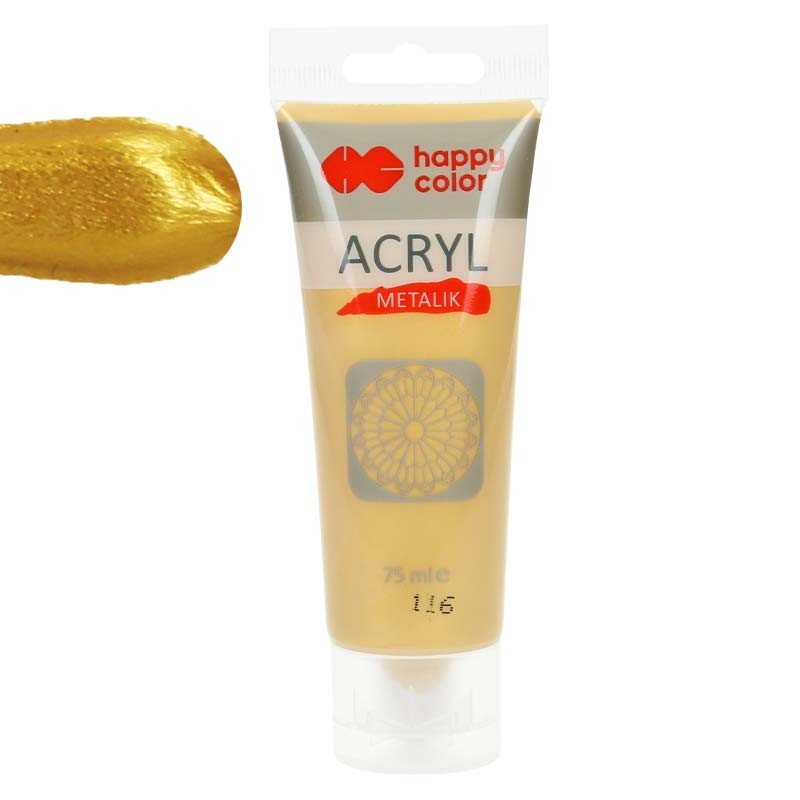 Farba akrylowa Happy Color 75ml - 116 Delikatne złoto metalik