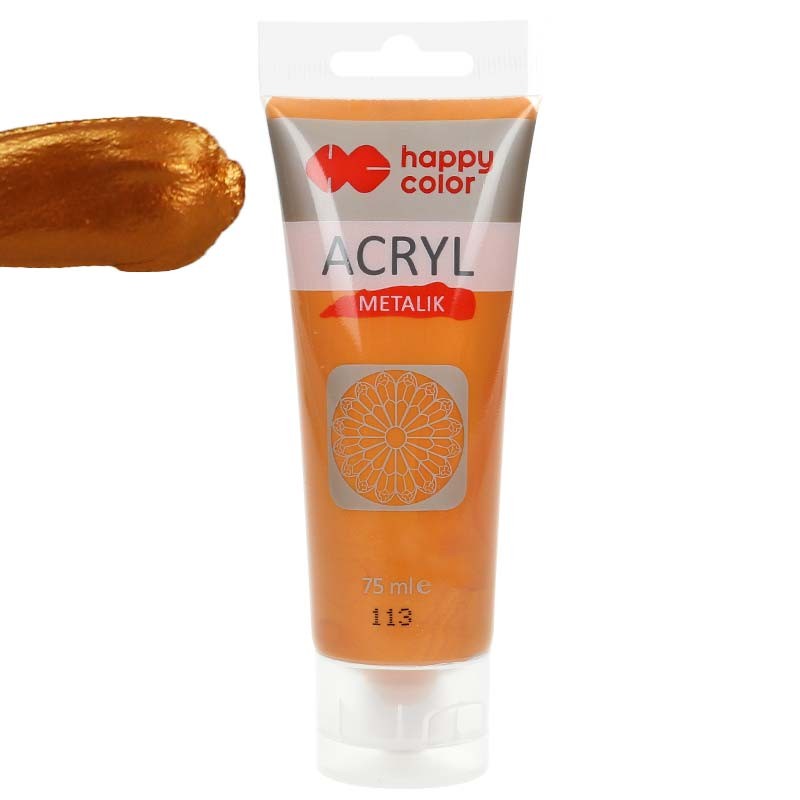 Farba akrylowa Happy Color 75ml - 113 Miodowe złoto metalik