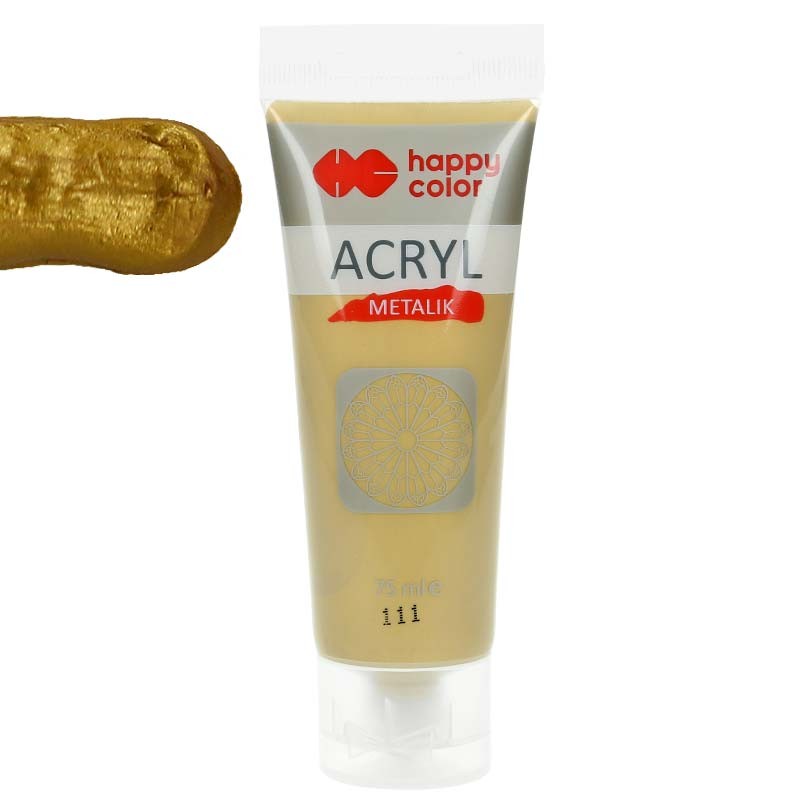 Farba akrylowa Happy Color 75 ml - 111 Czyste złoto metalik