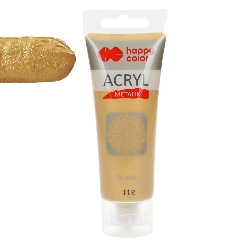Farba akrylowa Happy Color 75ml - 112 Blade złoto metalik