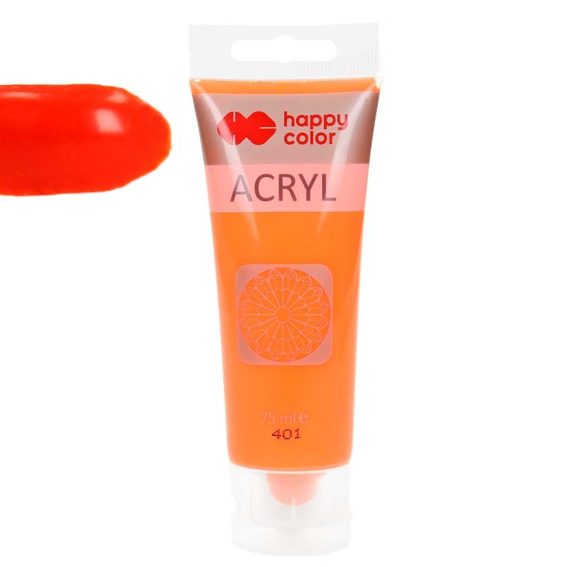 Farba akrylowa Happy Color 75ml - 401 Pomarańczowy fluo