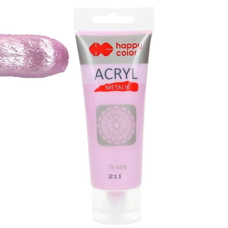 Farba akrylowa Happy Color 75ml - 211 Różowy metalik