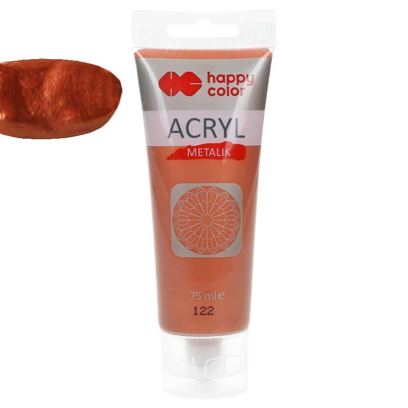 Farba akrylowa Happy Color 75ml - 122 Czerwone złoto