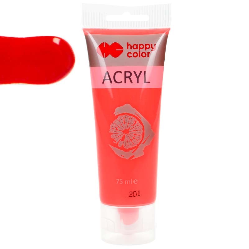 Farba akrylowa Happy Color 75 ml - 201 Czerwony fluo 01