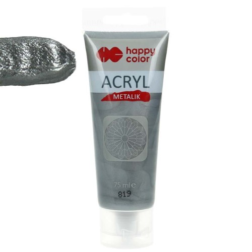 Farba akrylowa Happy Color 75ml - 819 Czarne srebro 