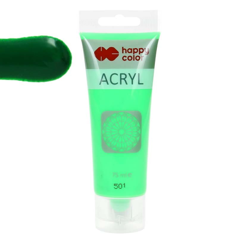 Farba akrylowa Happy Color 75ml - 501 Fluo zielony
