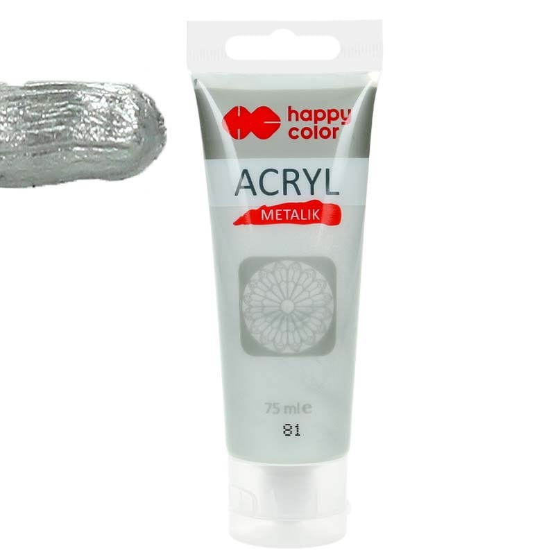 Farba akrylowa Happy Color 75ml - 81 Srebrna