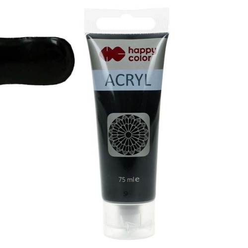 Farba akrylowa Happy Color 75ml - 9 Czarny 
