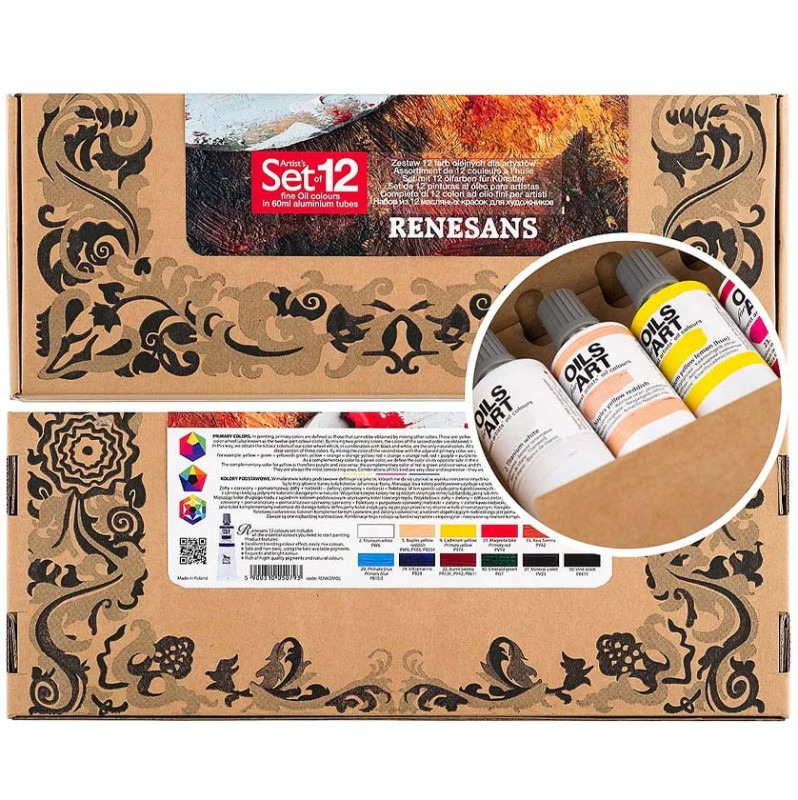Zestaw farb olejnych Renesans Olej for Art 12x60 ml