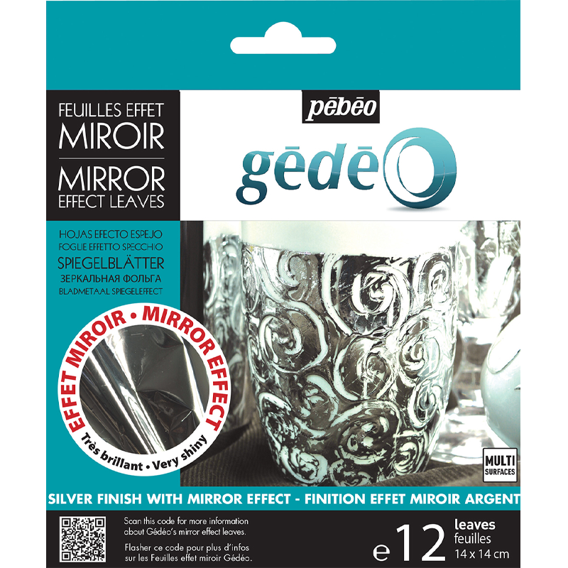 Płatki do złoceń Mirror GÉDÉO Pebeo 14x14cm 12 szt. - SILVER