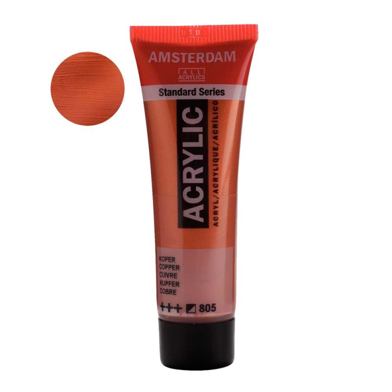 Farba akrylowa Amsterdam Acrylic 20 ml - 805 Copper metallic