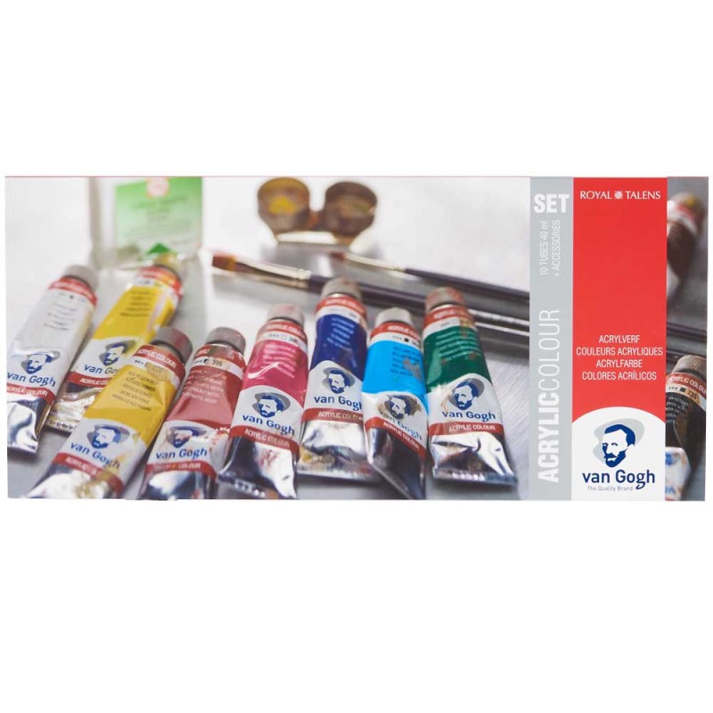Zestaw farb akrylowych Van Gogh 10x40 ml + akcesoria