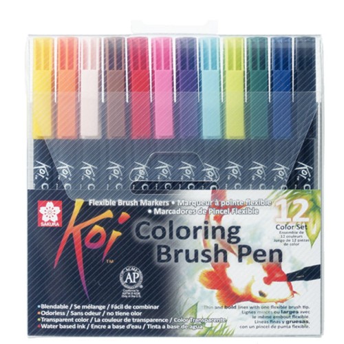Zestaw pisaków Koi Coloring Brush Pens Sakura 12 szt