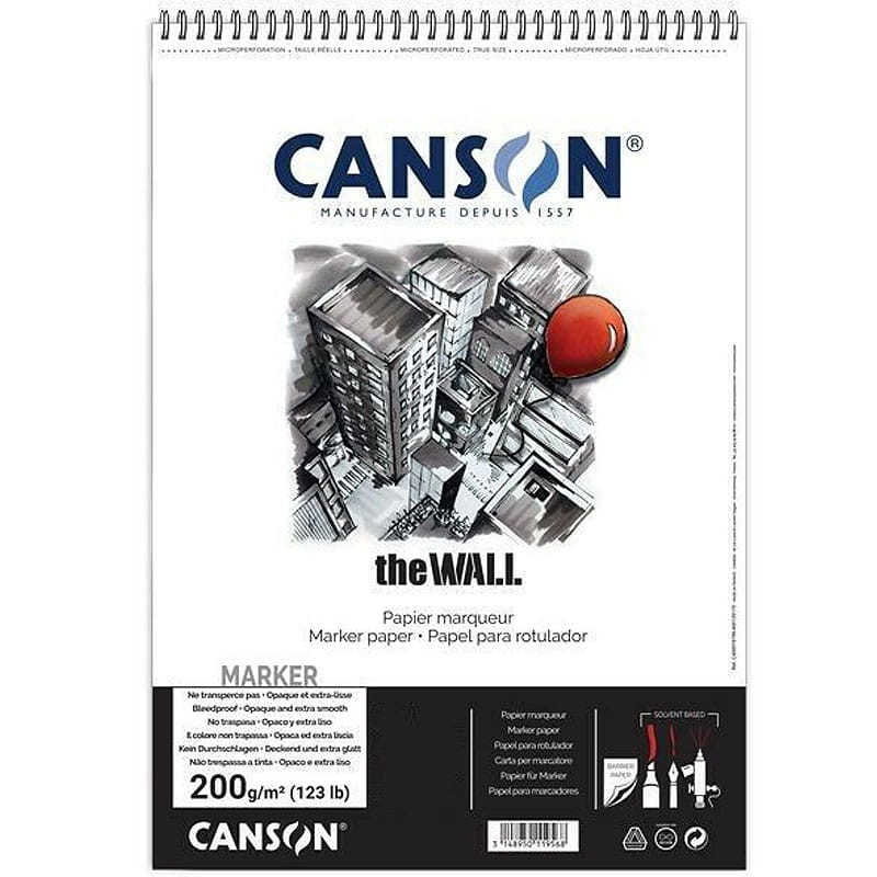 Blok do markerów i sprayu Canson THE WALL -  A4, 220 g