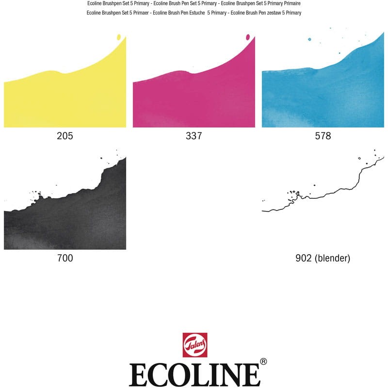 Zestaw markerów Ecoline Brush Pen 5 szt Primary