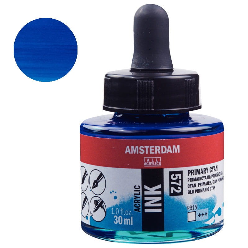 Tusz akrylowy Amsterdam Acrylic Ink 30 ml 572 Primary Cyan