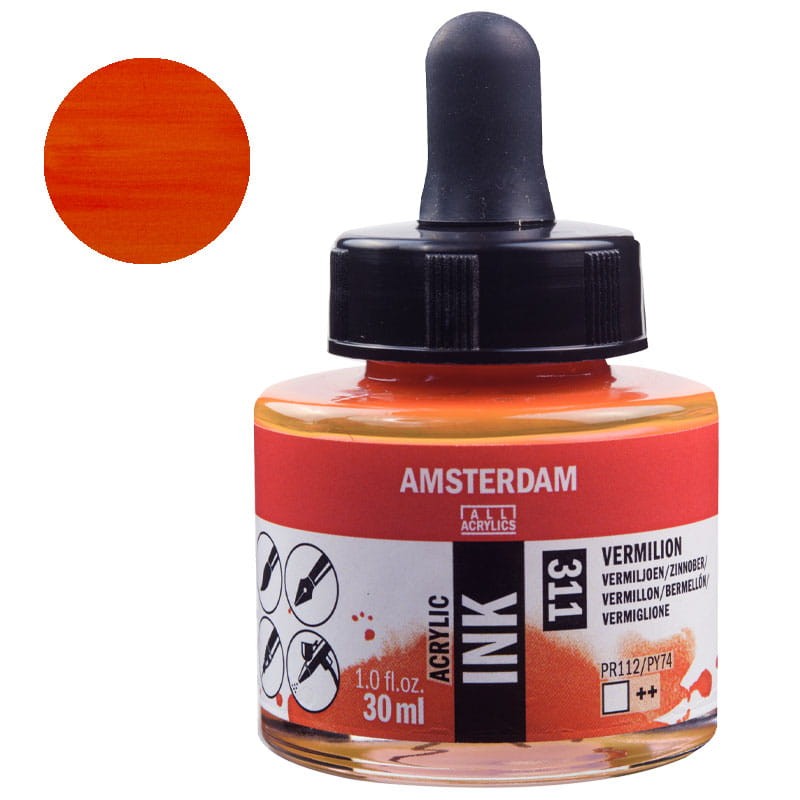 Tusz akrylowy Amsterdam Acrylic Ink 30 ml 311 Vermilion