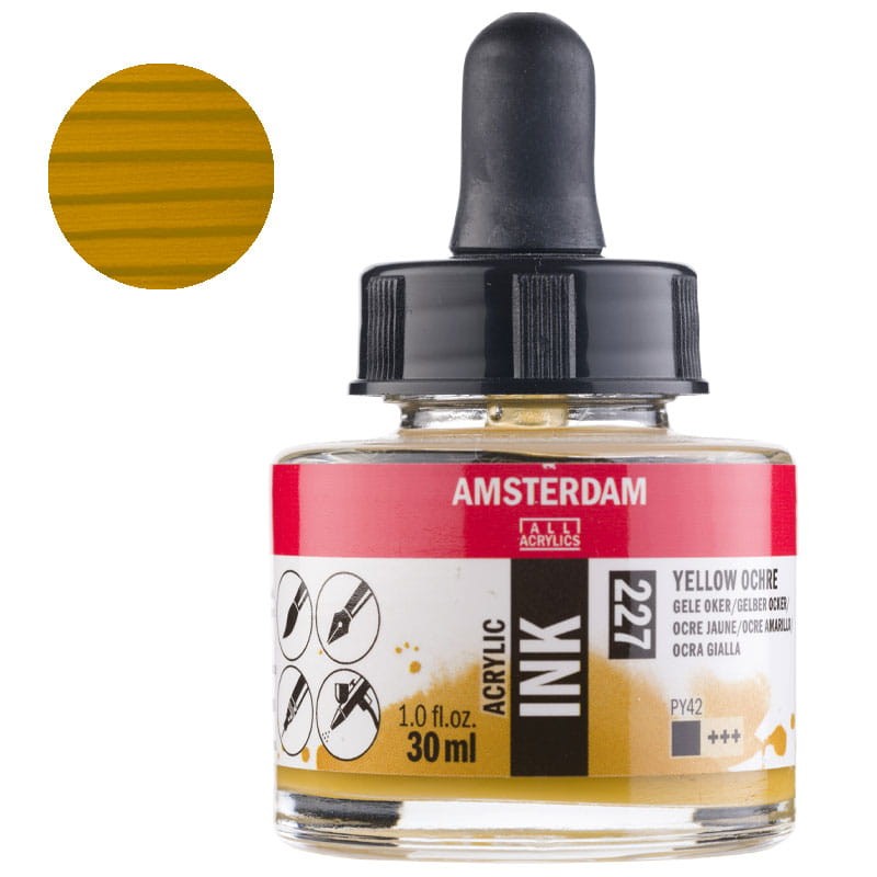 Tusz akrylowy Amsterdam Acrylic Ink 30 ml 227 Yellow Ochre
