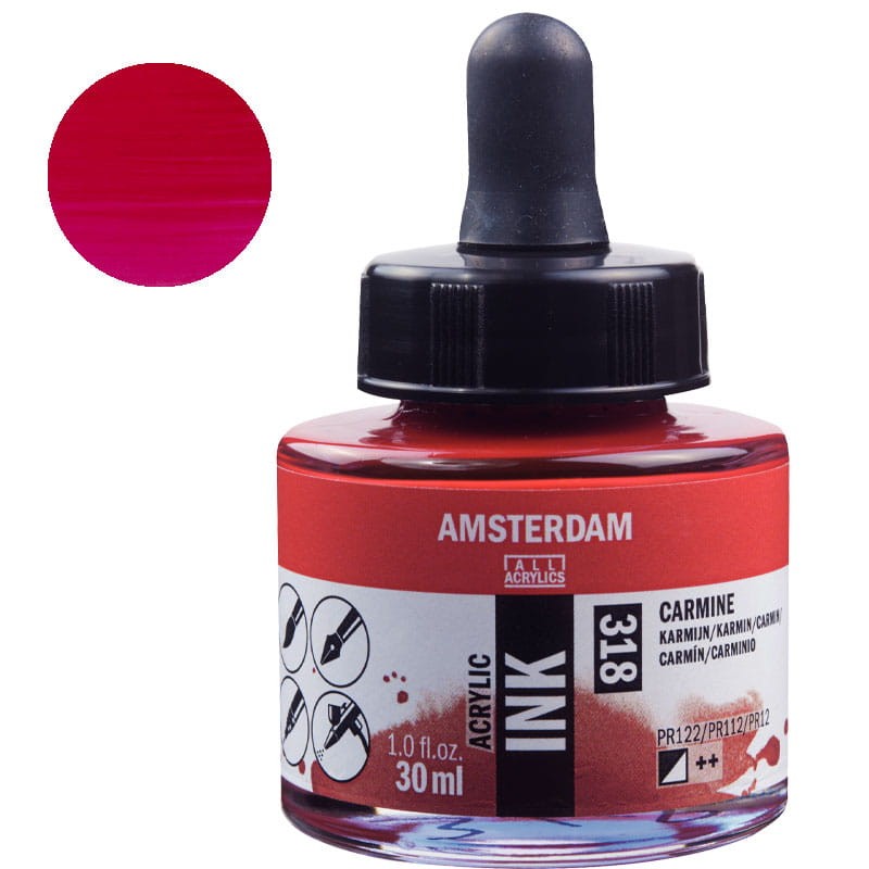 Tusz akrylowy Amsterdam Acrylic Ink 30 ml 318 Carmine