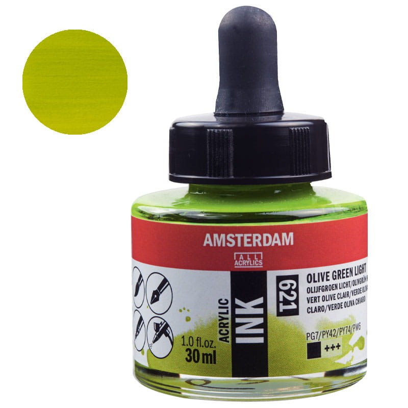 Tusz akrylowy Amsterdam Acrylic Ink 30 ml 621 Olive Green Light