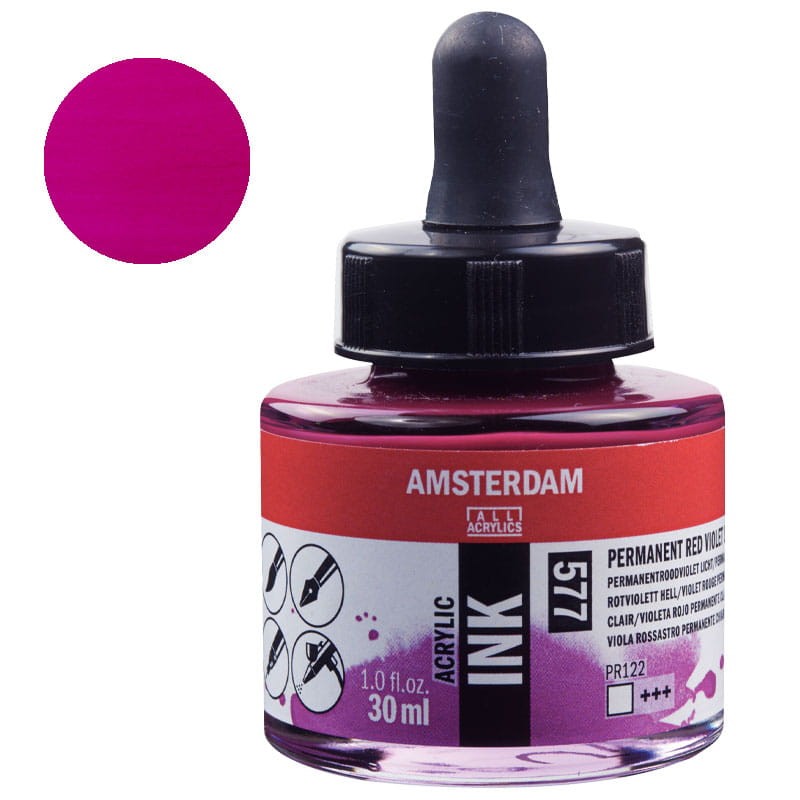 Tusz akrylowy Amsterdam Acrylic Ink 30 ml 577 Permanent Red Violet Light
