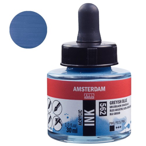 Tusz akrylowy Amsterdam Acrylic Ink Talens 30 ml - 562 Greyish Blue