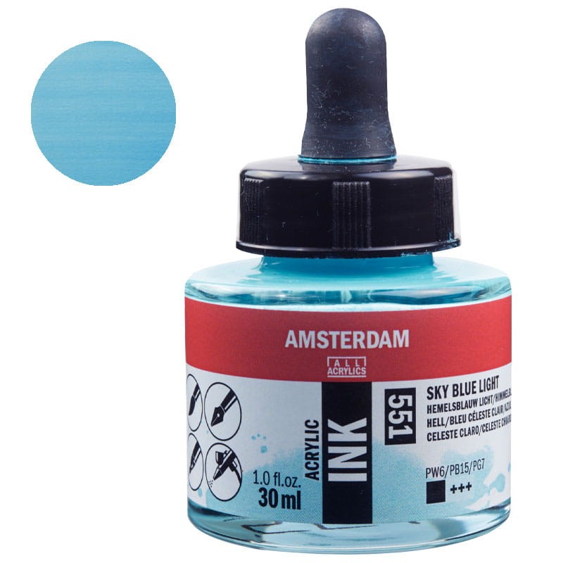 Tusz akrylowy Amsterdam Acrylic Ink 30 ml 551 Sky Blue Light
