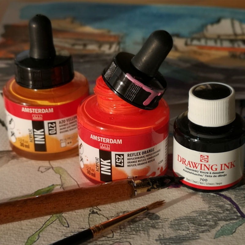 Tusz akrylowy Amsterdam Acrylic Ink 30 ml 411 Burnt Sienna
