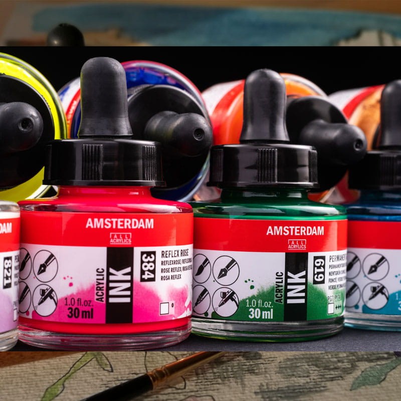 Tusz akrylowy Amsterdam Acrylic Ink 30 ml 800 Silver