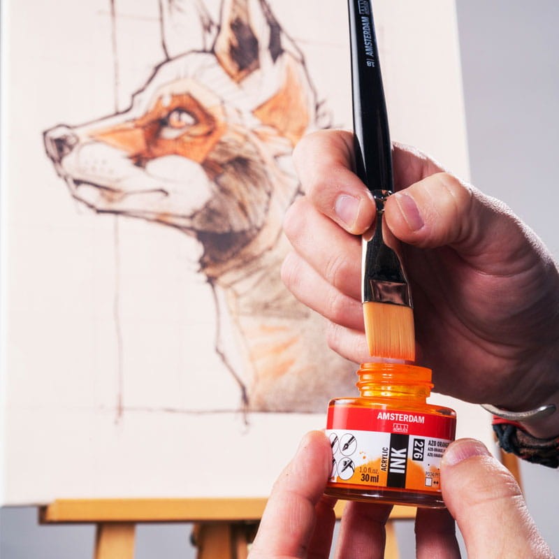 Tusz akrylowy Amsterdam Acrylic Ink 30 ml 292 Naples Yellow Red Light Royal Talens