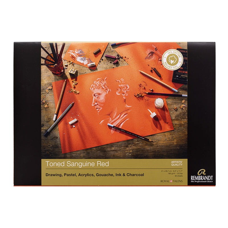 Blok do pasteli Rembrandt Toned Sanguine Red - A4, 180 g, 50 ark.