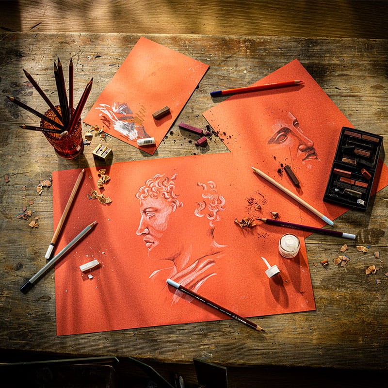 Blok do pasteli Rembrandt Toned Sanguine Red - A3, 180 g, 50 ark.