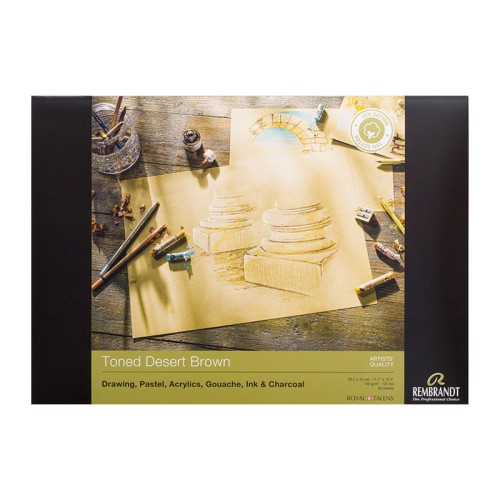 Blok do pasteli Rembrandt Toned Desert Brown - A3, 180 g, 50 ark.