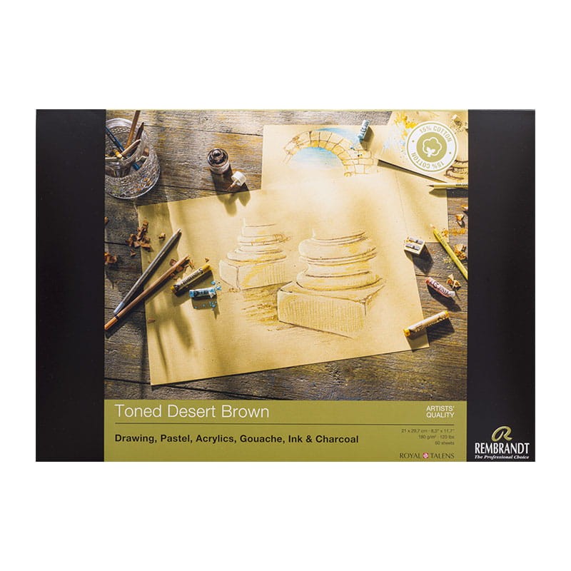 Blok do pasteli Rembrandt Toned Desert Brown - A4, 180 g, 50 ark.