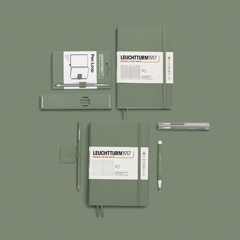 Notatnik Leuchtturm1917 w kropki A5 twarda okładka -  Olive