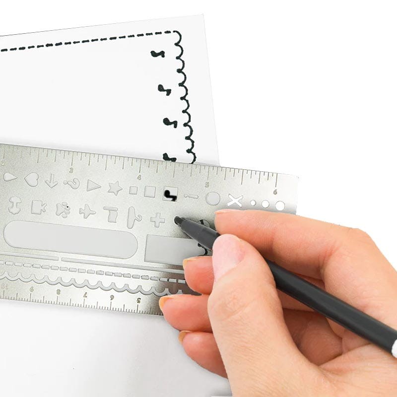 Linijka-do-bullet-journal-metalowy-szablon-zakładka-Peter-Pauper-Press-02